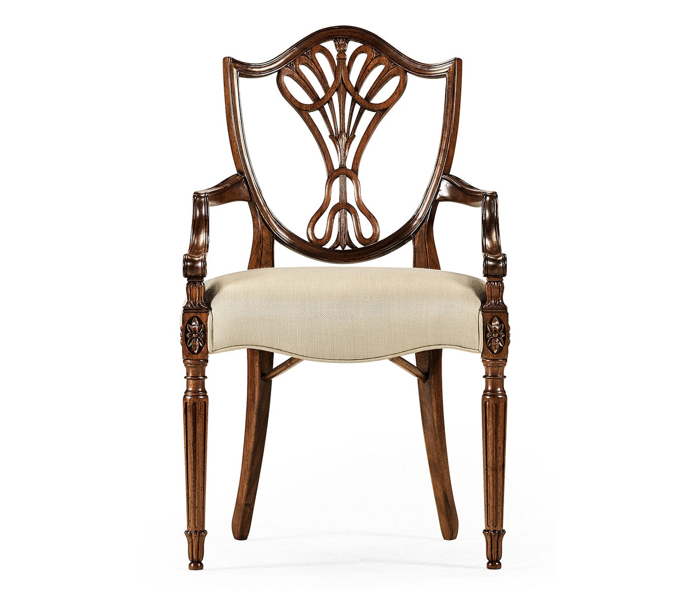 Jonathan Charles Dining Jonathan Charles Dining Chair with Arms Sheraton in Mahogany - Mazo House of Isabella UK