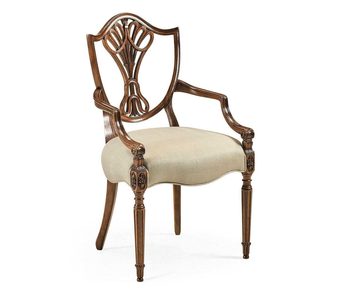 Jonathan Charles Dining Chair with Arms Sheraton in Mahogany Mazo House of Isabella UK