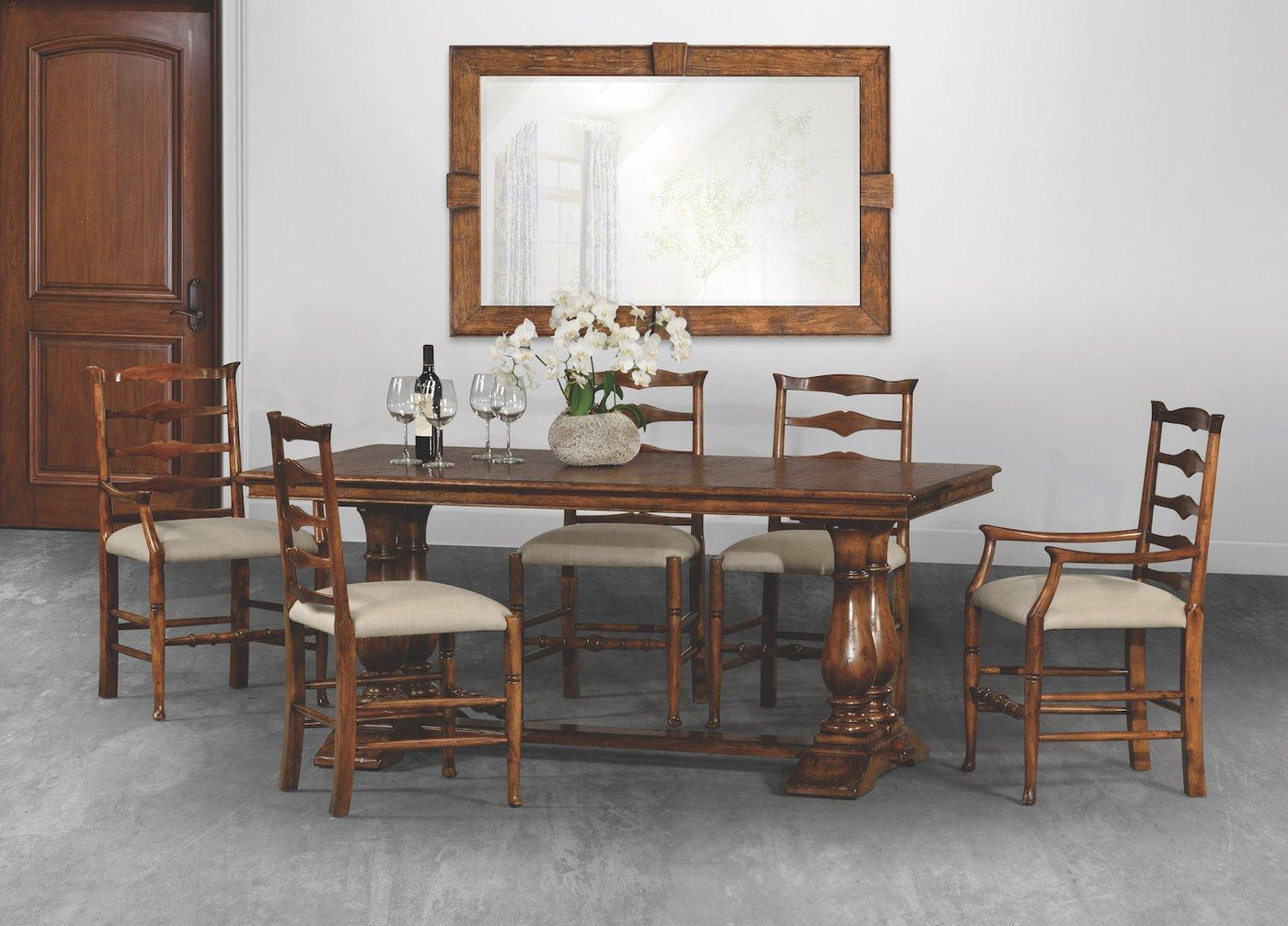 Jonathan Charles Dining Jonathan Charles Dining Table Rustic with Pedestal Base - Walnut House of Isabella UK