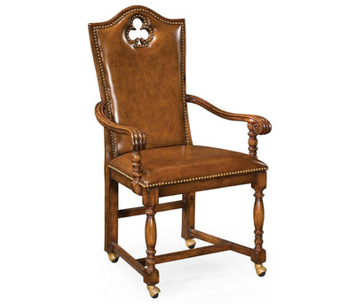 Jonathan Charles Dining Jonathan Charles High Back Armchair Playing Card Club - Leather House of Isabella UK