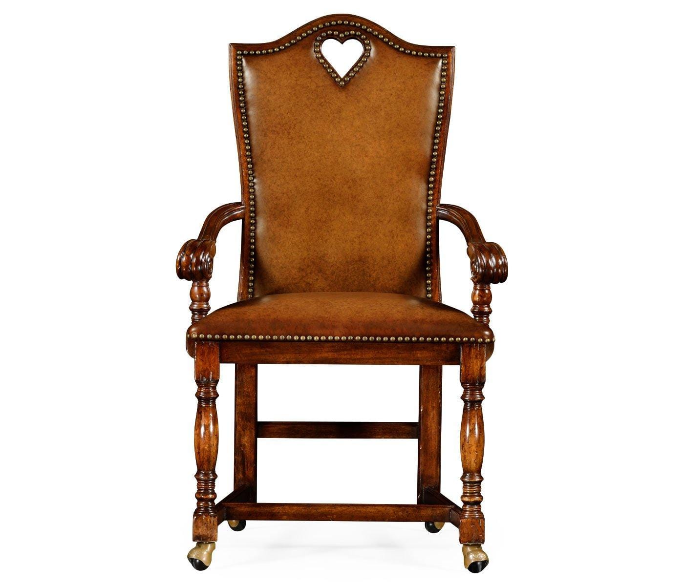 Jonathan Charles Dining Jonathan Charles High Back Armchair Playing Card Heart - Leather House of Isabella UK