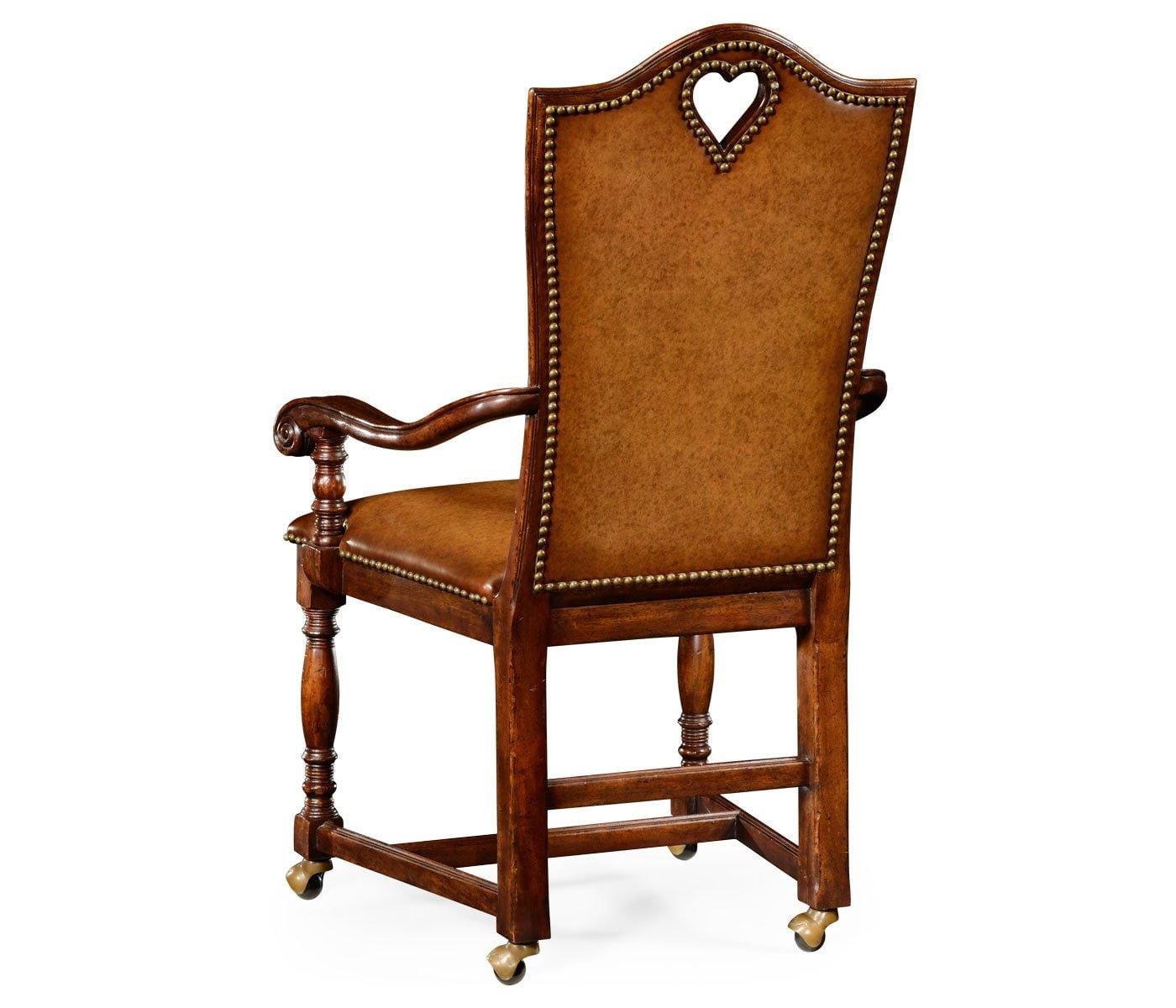Jonathan Charles Dining Jonathan Charles High Back Armchair Playing Card Heart - Leather House of Isabella UK