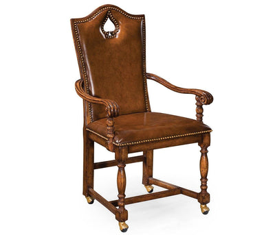 Jonathan Charles Dining Jonathan Charles High Back Armchair Playing Card Spade - Leather House of Isabella UK