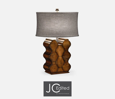 Jonathan Charles Lighting Jonathan Charles Table Lamp Eclectic with Curvy Base - Rustic Walnut House of Isabella UK