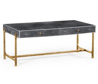 Jonathan Charles Living Jonathan Charles Coffee Table 1930s in Anthracite Shagreen - Gilded House of Isabella UK