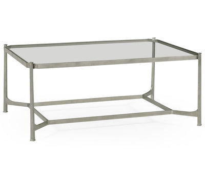 Jonathan Charles Living Jonathan Charles Coffee Table Contemporary with Glass Top - Silver House of Isabella UK