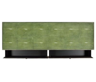 Jonathan Charles Living Jonathan Charles Console Table 1930s in Green Shagreen - Silver House of Isabella UK