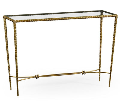 Jonathan Charles Living Jonathan Charles Console Table Hammered - Brass House of Isabella UK