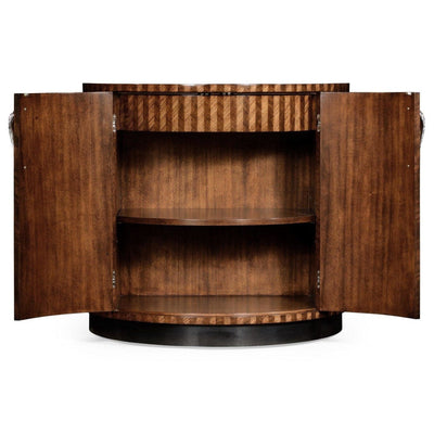 Jonathan Charles Living Jonathan Charles Demilune Cocktail Cabinet with Feather Inlay House of Isabella UK
