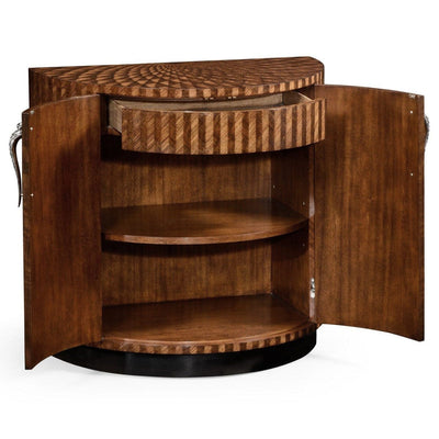 Jonathan Charles Living Jonathan Charles Demilune Cocktail Cabinet with Feather Inlay House of Isabella UK
