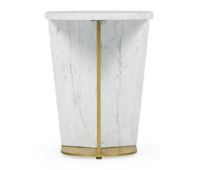 Jonathan Charles Living Jonathan Charles End Table in White Calcutta Marble - Small House of Isabella UK