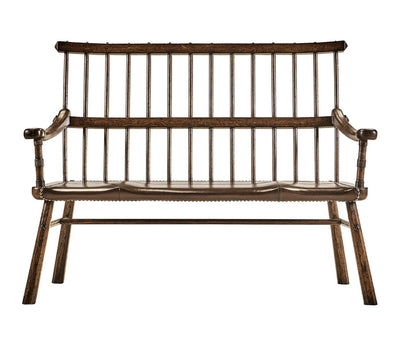 Jonathan Charles Living Jonathan Charles Forest Tudor Oak Bench with Leather Seat House of Isabella UK