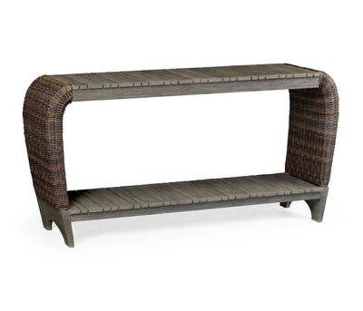 Jonathan Charles Living Jonathan Charles Hampton Curved Outdoor Console Table in Grey House of Isabella UK