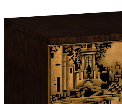 Jonathan Charles Living Jonathan Charles Hand Painted Tv Cabinet in Dark Gold Walnut House of Isabella UK