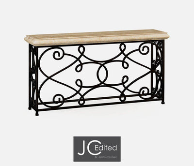 Jonathan Charles Living Jonathan Charles Large Console Table Wrought Iron - Limed House of Isabella UK