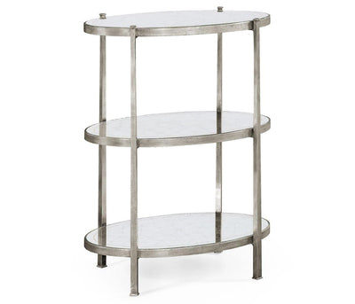 Jonathan Charles Living Jonathan Charles Large Oval Side Table Contemporary Three-tier - Silver House of Isabella UK