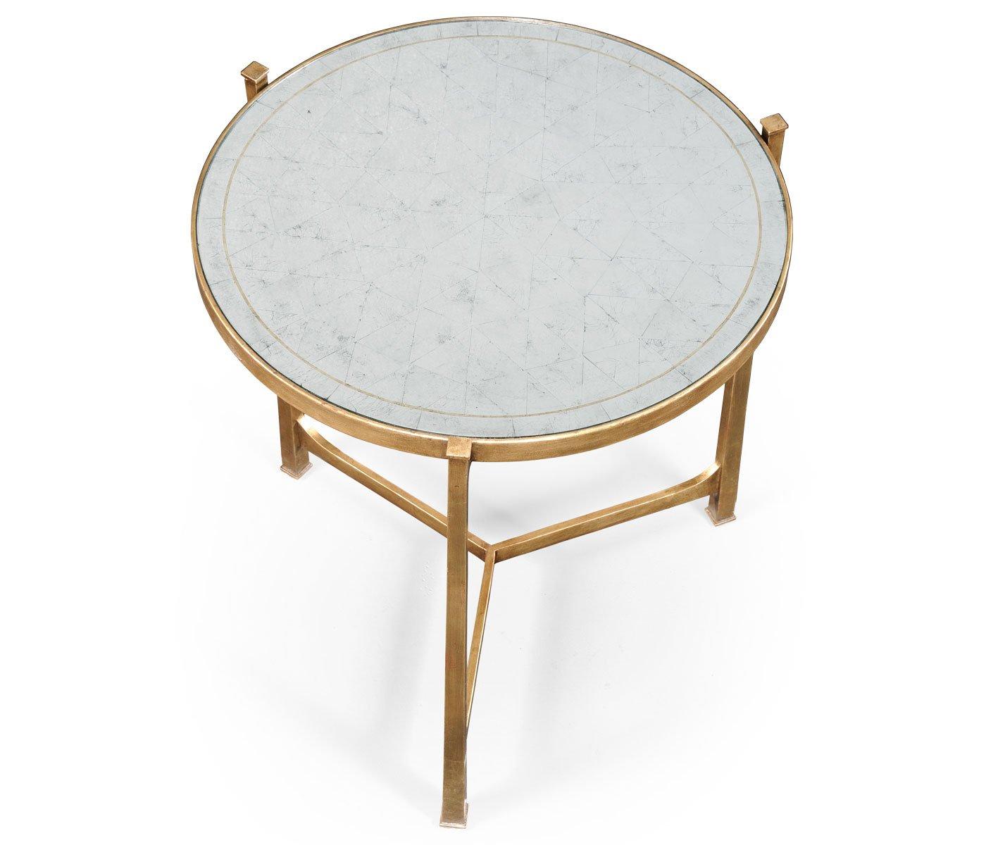 Jonathan Charles Living Jonathan Charles Large Round Lamp Table Contemporary in Eglomise - Gilded House of Isabella UK