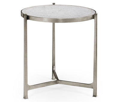 Jonathan Charles Living Jonathan Charles Large Round Lamp Table Contemporary in Eglomise - Silver House of Isabella UK