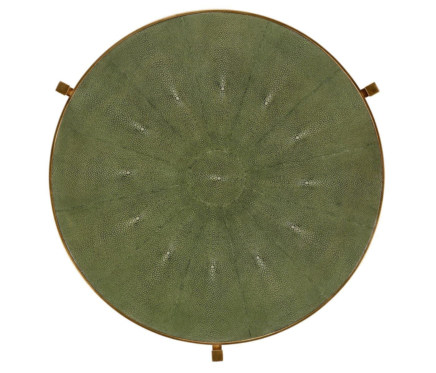 Jonathan Charles Living Jonathan Charles Large Round Lamp Table Contemporary in Green Shagreen - Gilded House of Isabella UK