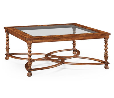 Jonathan Charles Living Jonathan Charles Large Square Coffee Table Oyster - Glass Top House of Isabella UK