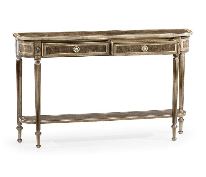 Jonathan Charles Living Jonathan Charles Narrow Console Table Classic Regency with Under Tier - Bleached House of Isabella UK