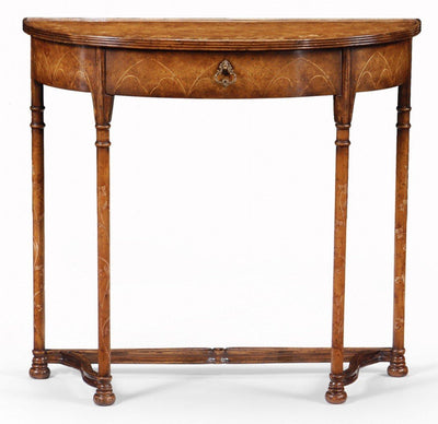 Jonathan Charles Living Jonathan Charles Narrow Demilune Console Table Gothic in Walnut House of Isabella UK