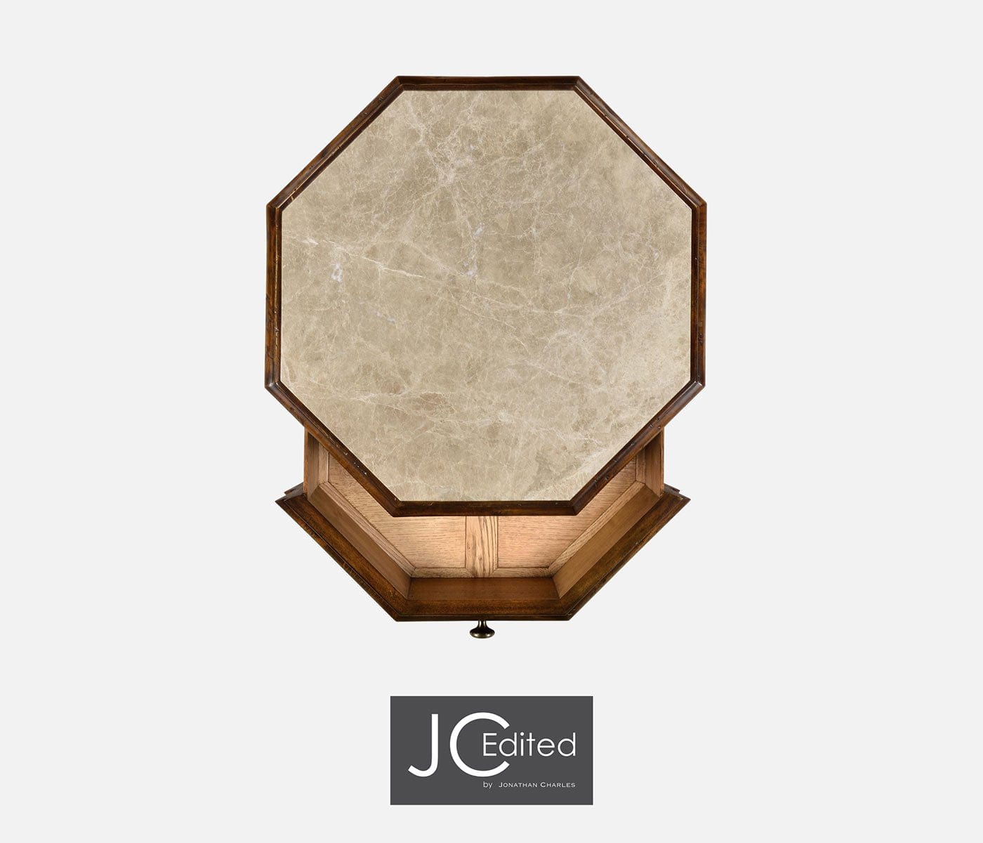 Jonathan Charles Living Jonathan Charles Octagon Side Table with Drawers Eclectic - Rustic Walnut House of Isabella UK