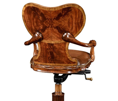 Jonathan Charles Living Jonathan Charles Office Chair Georgian in Chestnut Leather House of Isabella UK