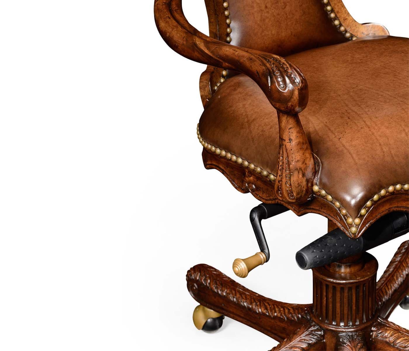 Jonathan Charles Living Jonathan Charles Office Chair Georgian in Chestnut Leather House of Isabella UK