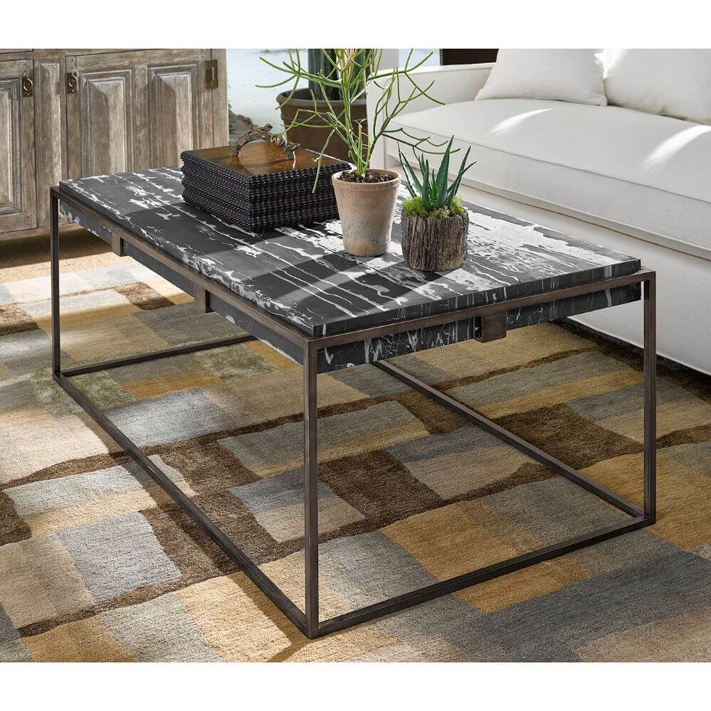 Jonathan Charles Living Jonathan Charles Outdoor Coffee Table with Black Marble Top House of Isabella UK