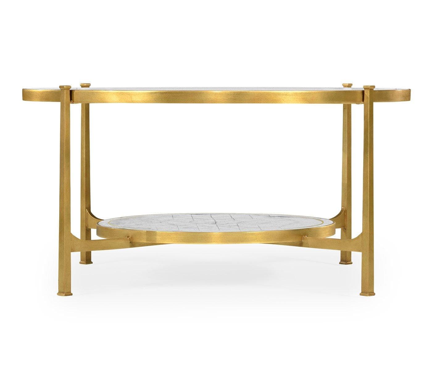 Jonathan Charles Living Jonathan Charles Round Coffee Table Contemporary - Gilded Iron House of Isabella UK