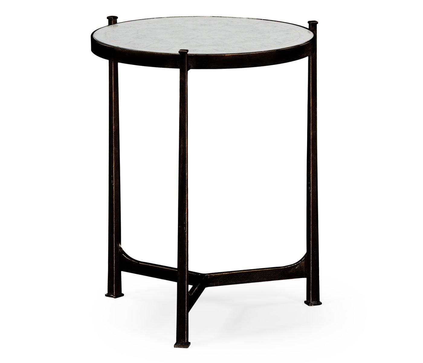 Jonathan Charles Living Jonathan Charles Round End Table Contemporary in Eglomise - Bronze House of Isabella UK