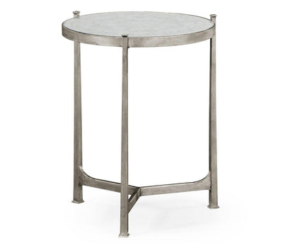 Jonathan Charles Living Jonathan Charles Round End Table Contemporary in Eglomise - Silver House of Isabella UK