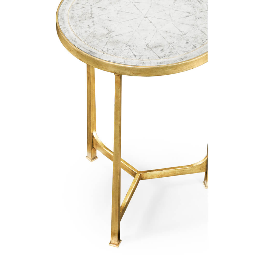 Jonathan Charles Living Jonathan Charles Round Lamp Table Contemporary in Eglomise - Gilded House of Isabella UK