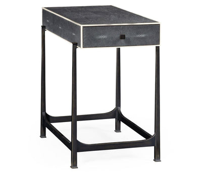 Jonathan Charles Living Jonathan Charles Side Table with Drawer Contemporary in Anthracite Shagreen - Bronze House of Isabella UK