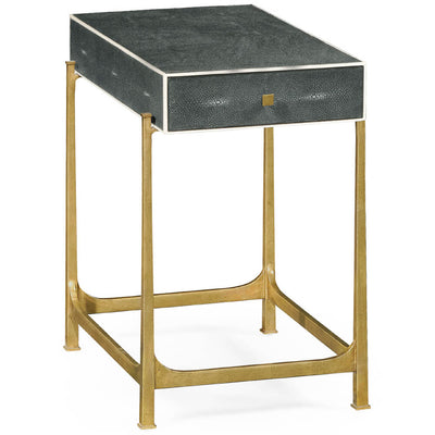 Jonathan Charles Living Jonathan Charles Side Table with Drawer Contemporary in Anthracite Shagreen - Gilded House of Isabella UK