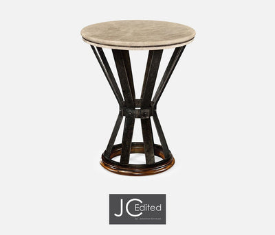 Jonathan Charles Living Jonathan Charles Side Table Wrought Iron with Marble Top - Dark House of Isabella UK