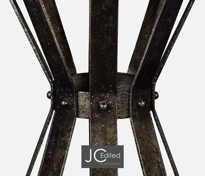 Jonathan Charles Living Jonathan Charles Side Table Wrought Iron with Marble Top - Dark House of Isabella UK