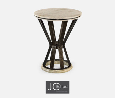 Jonathan Charles Living Jonathan Charles Side Table Wrought Iron with Marble Top - Light House of Isabella UK