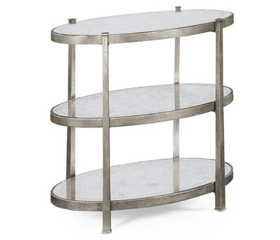 Jonathan Charles Living Jonathan Charles Small Oval Side Table Contemporary Three-tier - Silver House of Isabella UK
