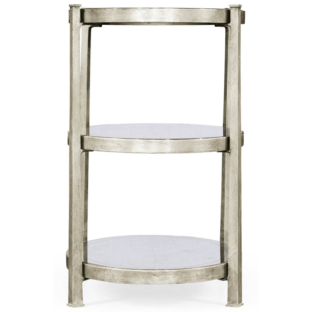 Jonathan Charles Living Jonathan Charles Small Oval Side Table Contemporary Three-tier - Silver House of Isabella UK