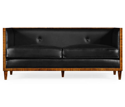 Jonathan Charles Living Jonathan Charles Small Sofa Mid Century in Black Leather House of Isabella UK