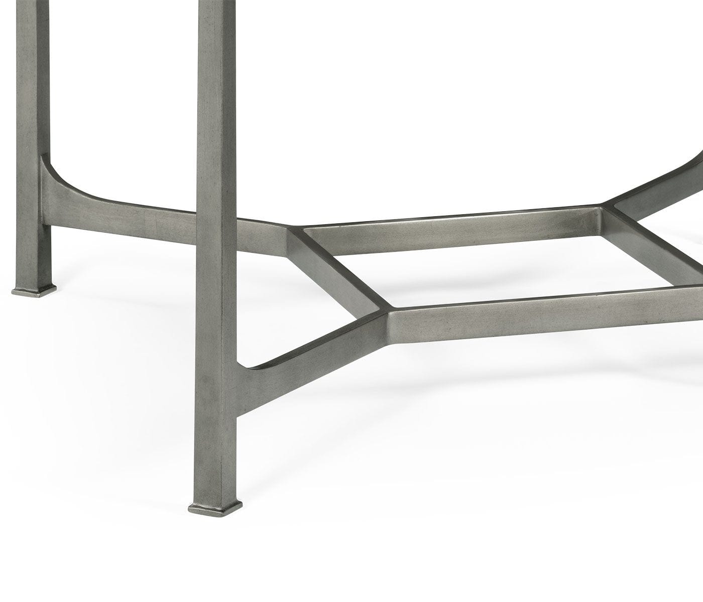 Jonathan Charles Living Jonathan Charles Square Side Table Contemporary with Glass Top - Silver House of Isabella UK