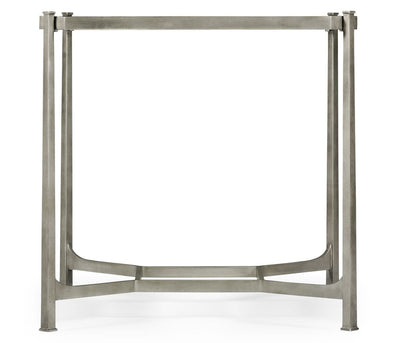 Jonathan Charles Living Jonathan Charles Square Side Table Contemporary with Glass Top - Silver House of Isabella UK