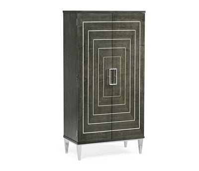 Jonathan Charles Living Jonathan Charles Tall Storage Cabinet in Dark Grey Walnut - Mother of Pearl House of Isabella UK