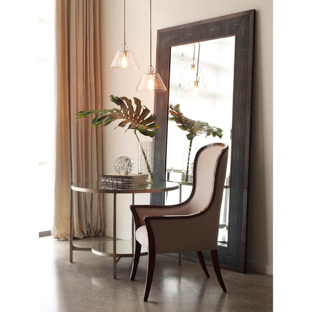 Jonathan Charles Floor Mirror in Anthracite Shagreen House of Isabella UK