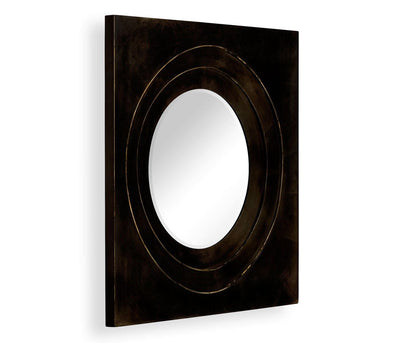 Jonathan Charles Mirrors Jonathan Charles Round Mirror Contemporary with Square Frame - Faux Bronze House of Isabella UK