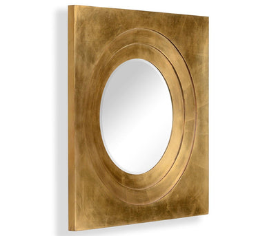 Jonathan Charles Mirrors Jonathan Charles Round Mirror Contemporary with Square Frame - Gilded House of Isabella UK