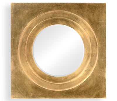 Jonathan Charles Mirrors Jonathan Charles Round Mirror Contemporary with Square Frame - Gilded House of Isabella UK