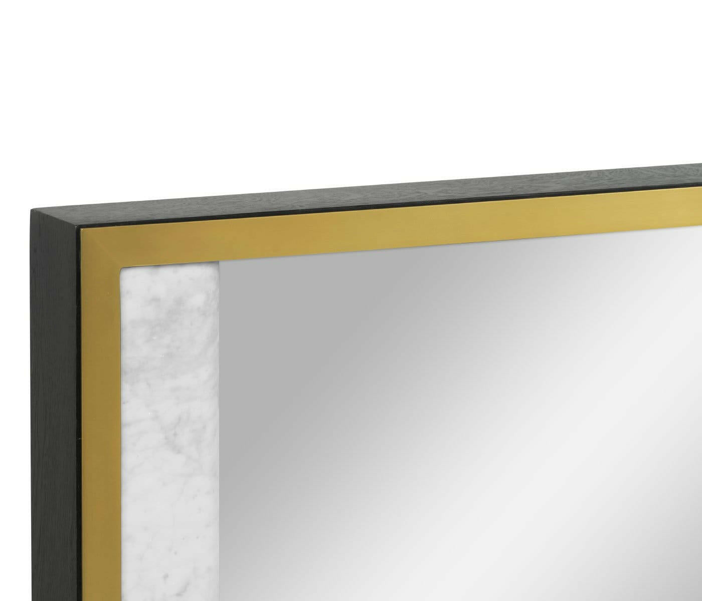 Jonathan Charles Square Wall Mirror with White Marble Edge House of